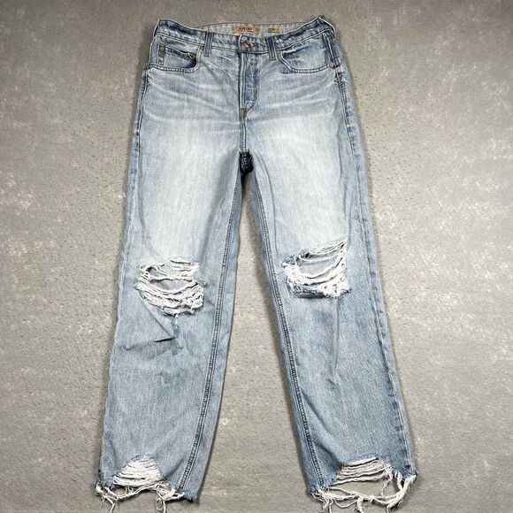 Ariat Denim - Ariat Jeans Womens 29 Blue Ultra High Rise Relaxed Straight Distressed Denim